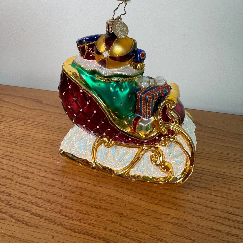 Christopher Radko - Ruby Sleighride #1017909 Red Sleigh Stacked With Presents‎